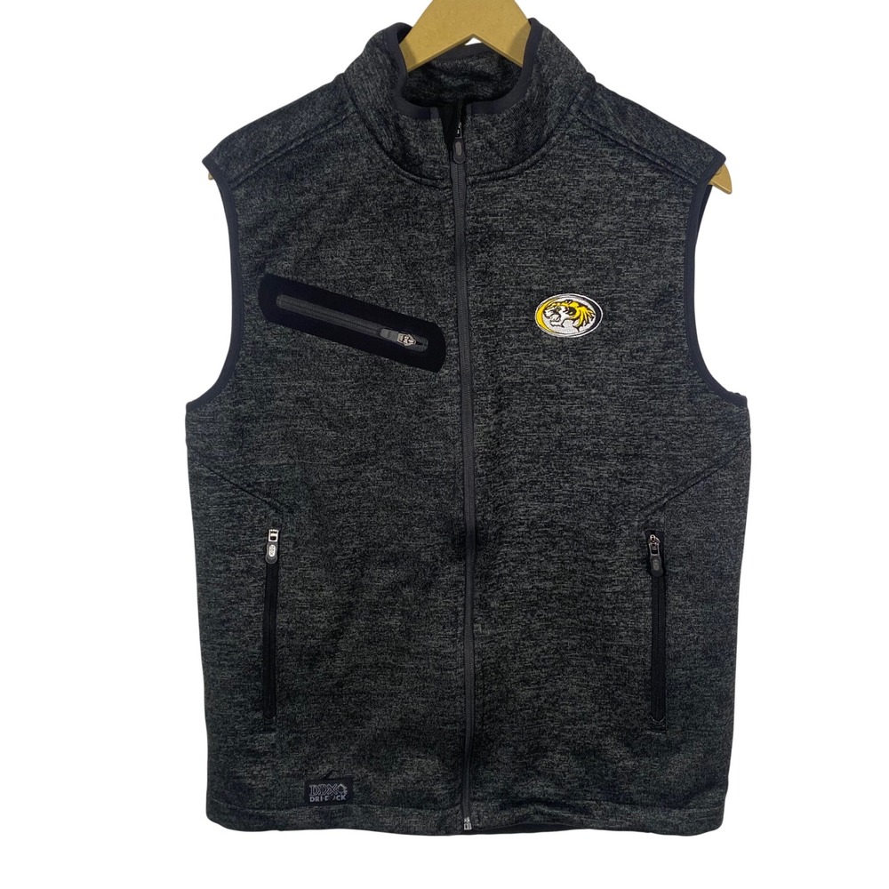 DRI DUCK Missouri Mizzou Tigers Vest Mens M Charcoal Heather Waterproof Vest